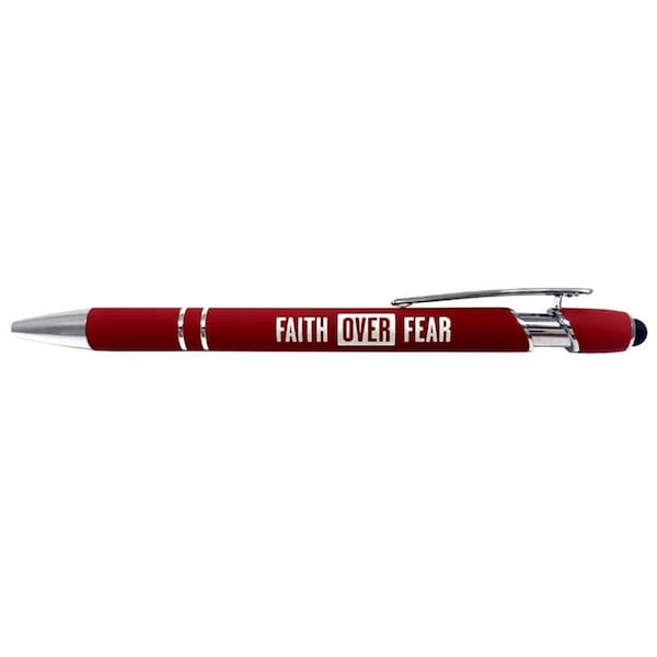 Salurinn Supplies Soft Touch Gift Pen, Red - Faith Over Fear SA3327537 - main